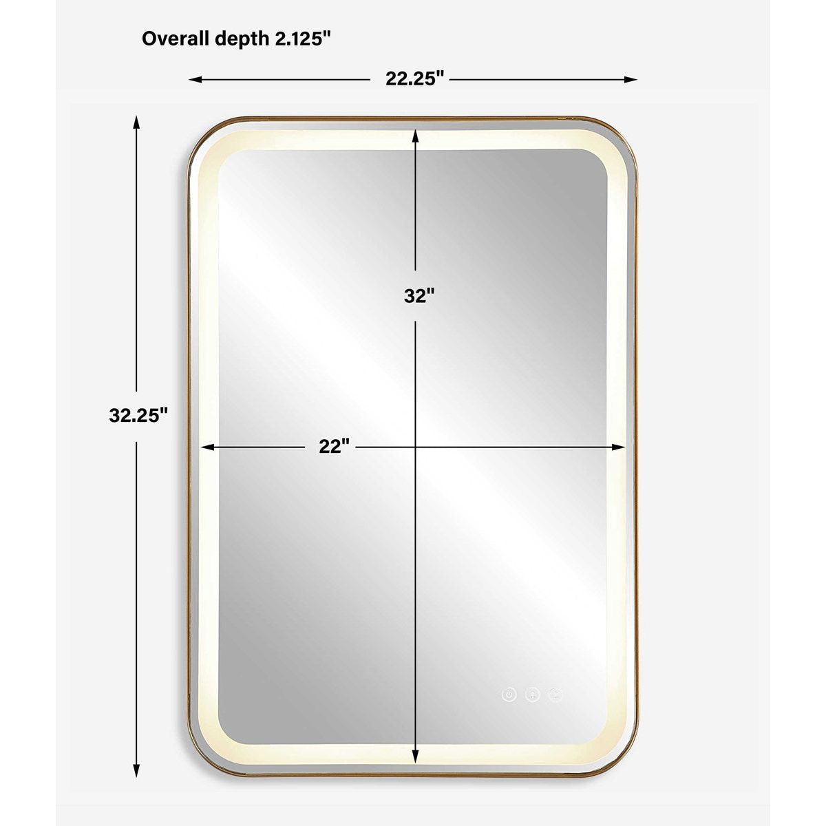 Espejo Rectangular con Luz - Monnry