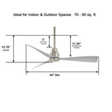44" Abanico de Exterior e Interior - Monnry