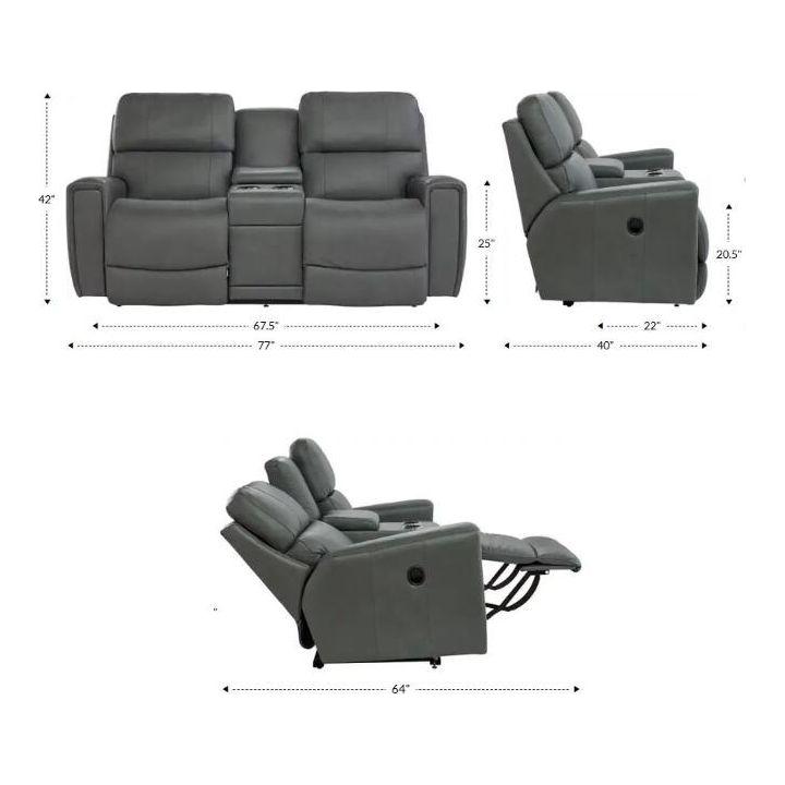 Sofá 2 Plazas Reclinable con Consola y Portavasos - Monnry