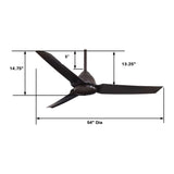 54" Abanico de Exterior e Interior - Monnry
