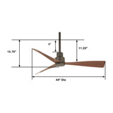 44" Abanico de Exterior e Interior - Monnry