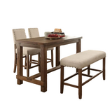 Dining Table Set with 4 Chairs and Bench