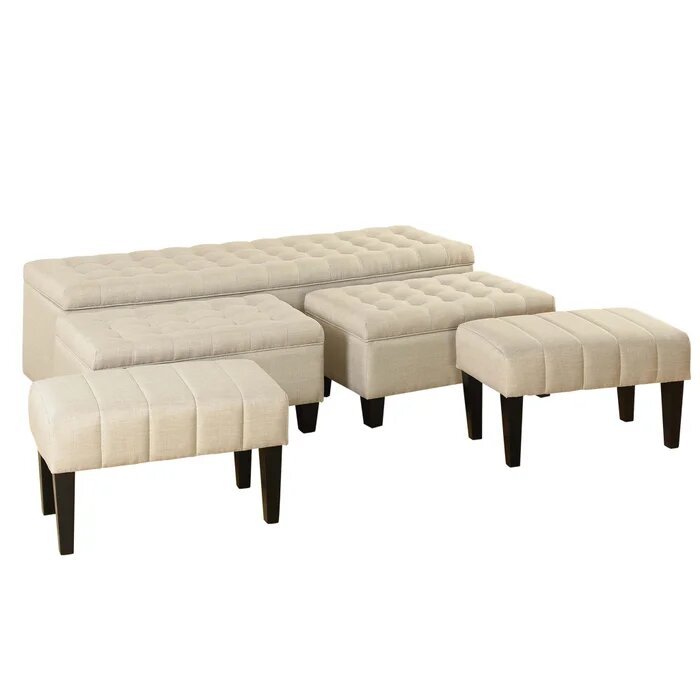 Set de Banca y Ottoman 5 Piezas Piezas - Monnry
