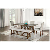 Set de Mesa de Comedor con 6 Sillas y Banca - Monnry