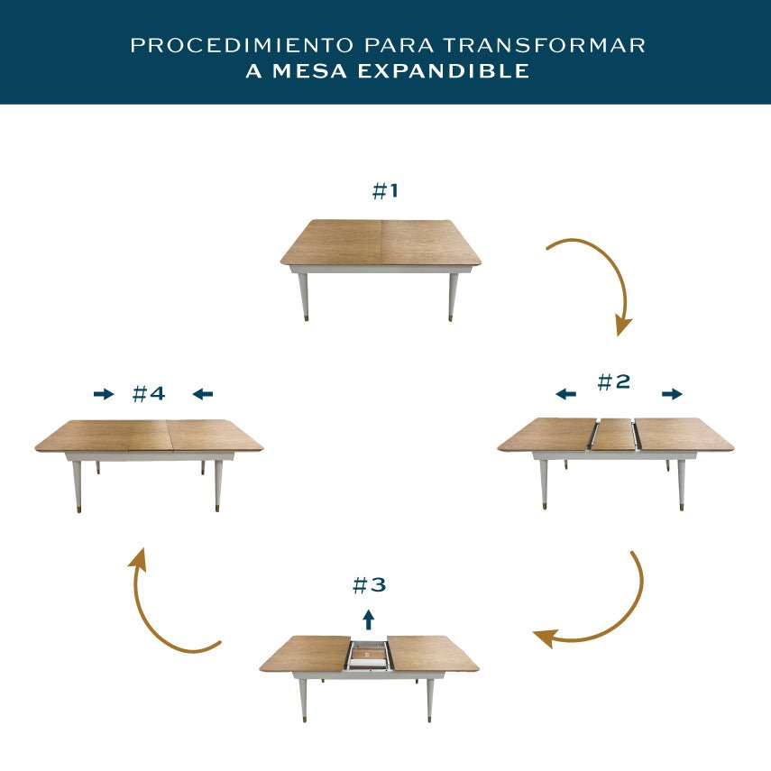 Set de Mesa de Comedor Expandible con 6 Sillas - Monnry