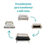 Sofá 2 Plazas Cama Queen con Diván y baúl - Monnry