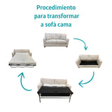 Sofá 3 Plazas Cama Full con Diván - Monnry