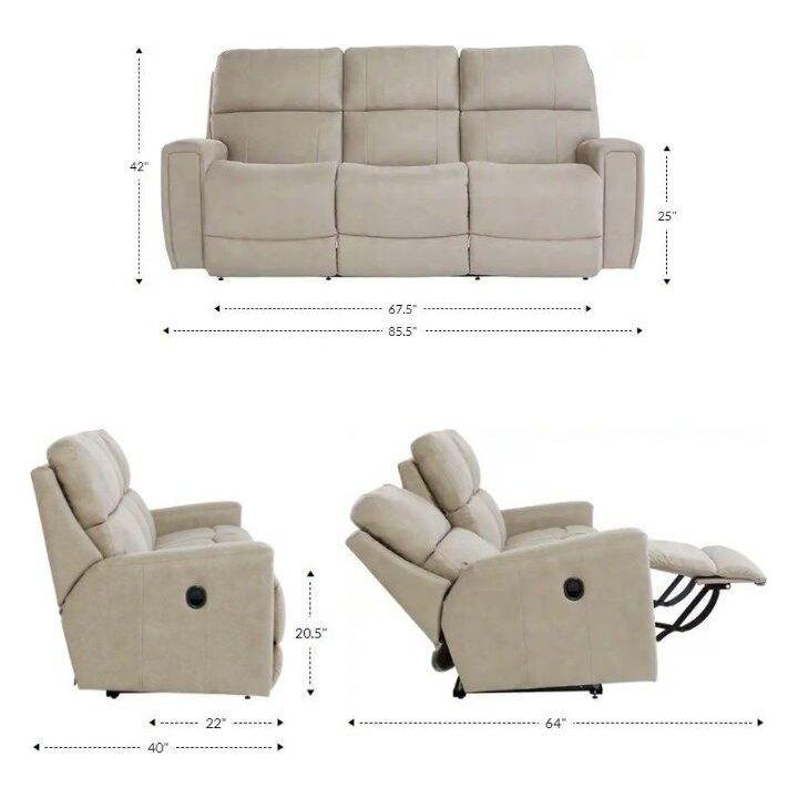 Sofá 3 Plazas Reclinable Eléctrico Lumbar con Reposacabezas - Monnry