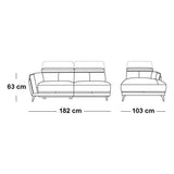 Sofá 3 Plazas Reclinable con Diván - Monnry