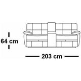Sofá 2 Plazas Reclinable con Consola y USB - Monnry